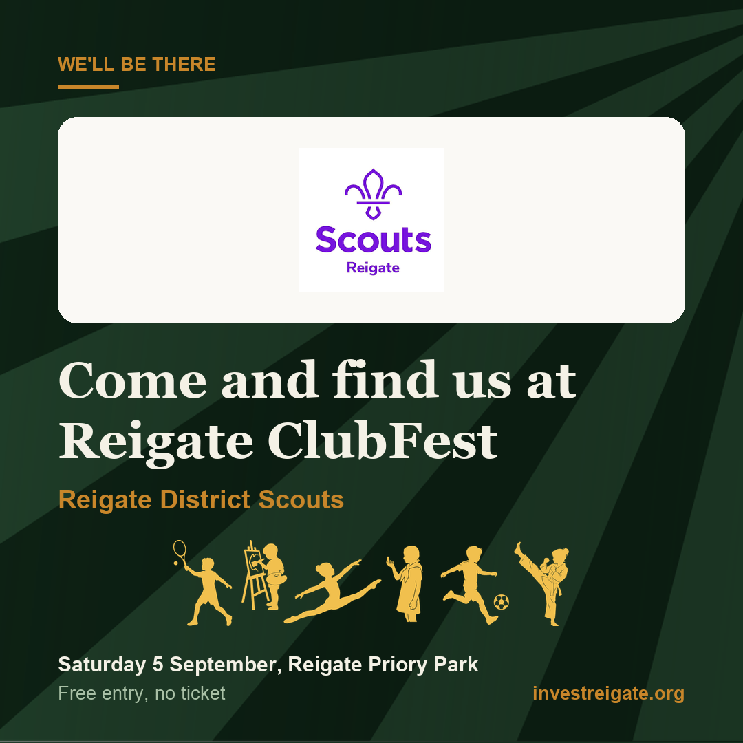 Reigate District Scouts at Reigate ClubFest, Saturday 5 September, Reigate Priory Park