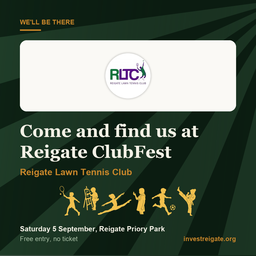 Reigate Lawn Tennis Club at Reigate ClubFest, Saturday 5 September, Reigate Priory Park