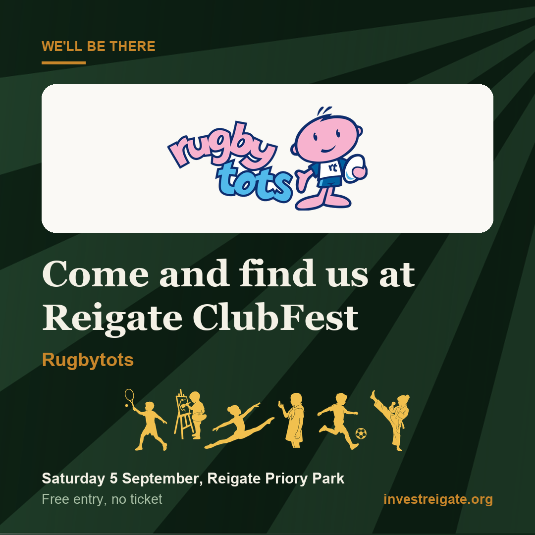 Rugbytots at Reigate ClubFest, Saturday 5 September, Reigate Priory Park
