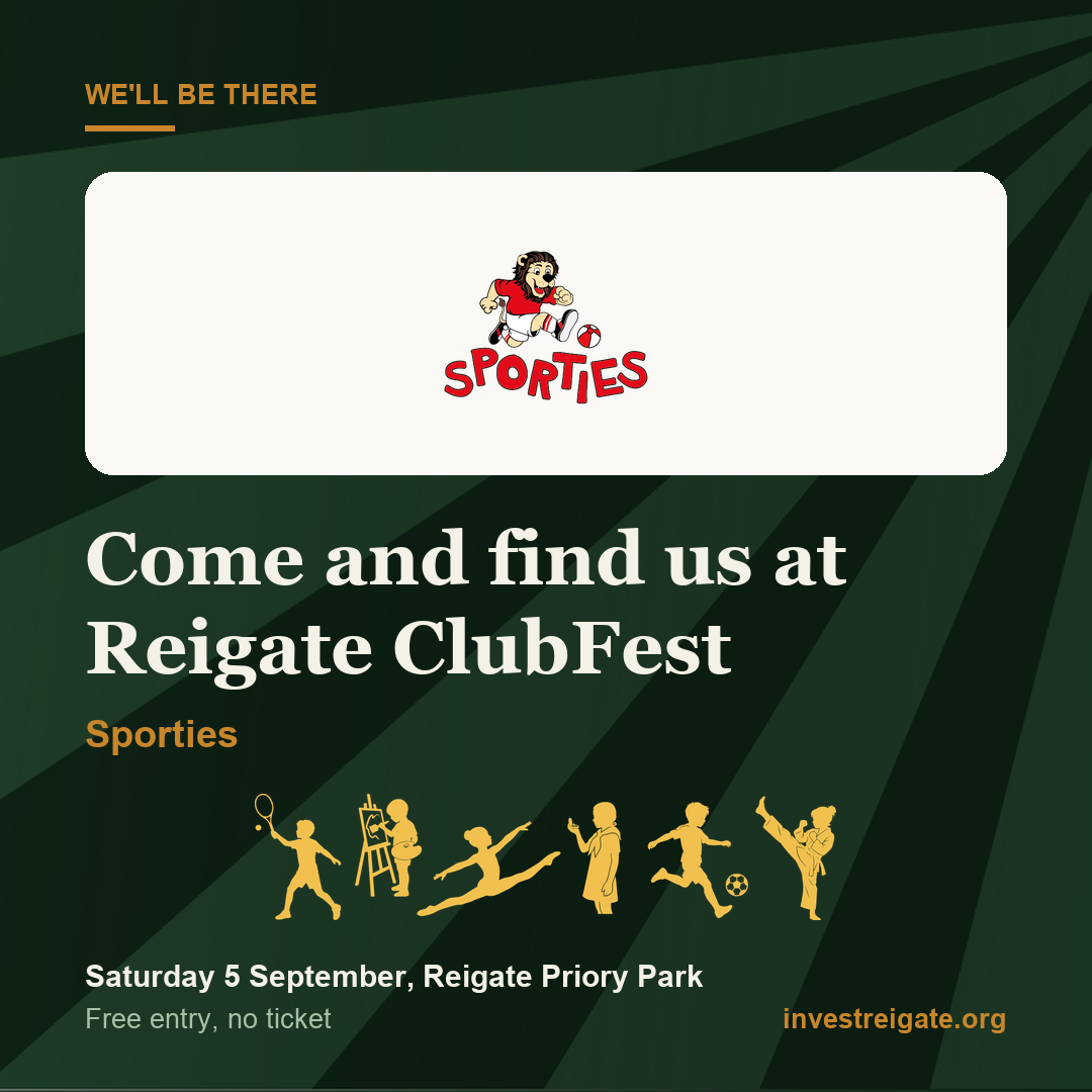 Sporties at Reigate ClubFest, Saturday 5 September, Reigate Priory Park